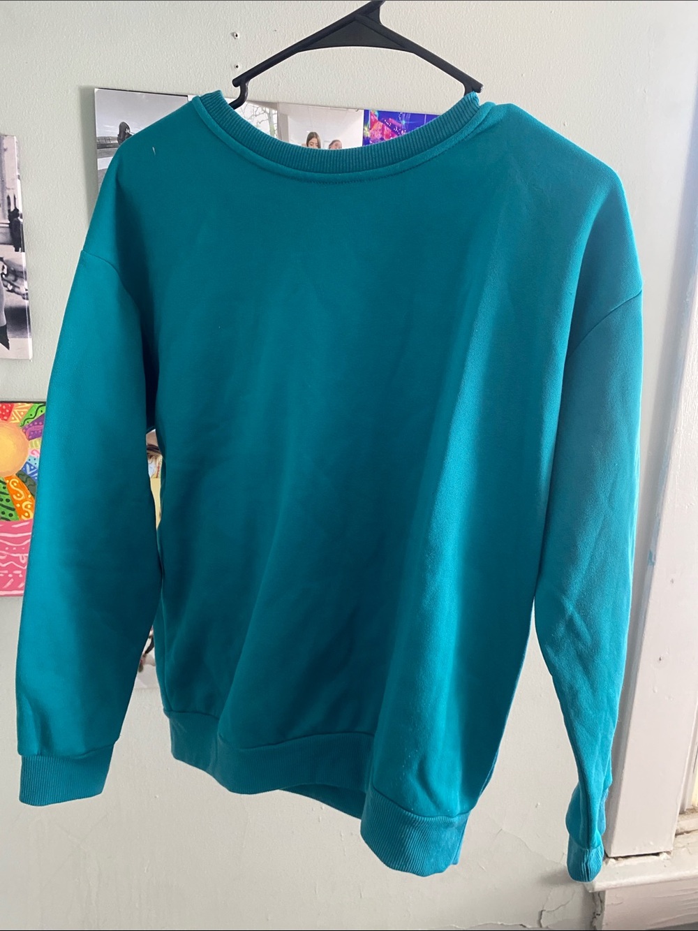 SHEIN Men's Teal Crewneck Sweatshirt